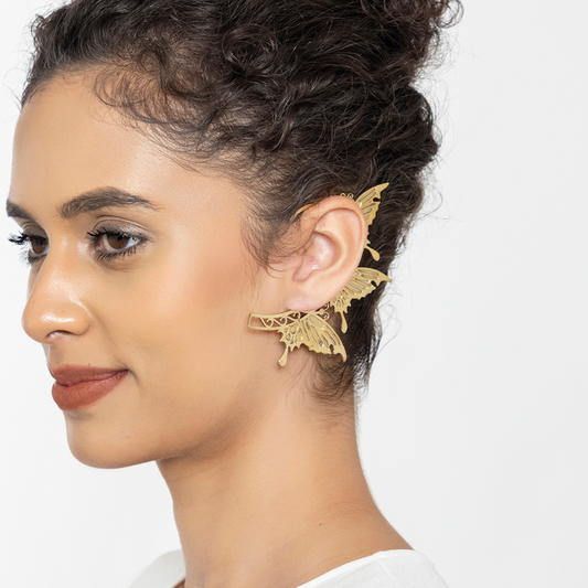 Winged Butterfly Brass Earcuff