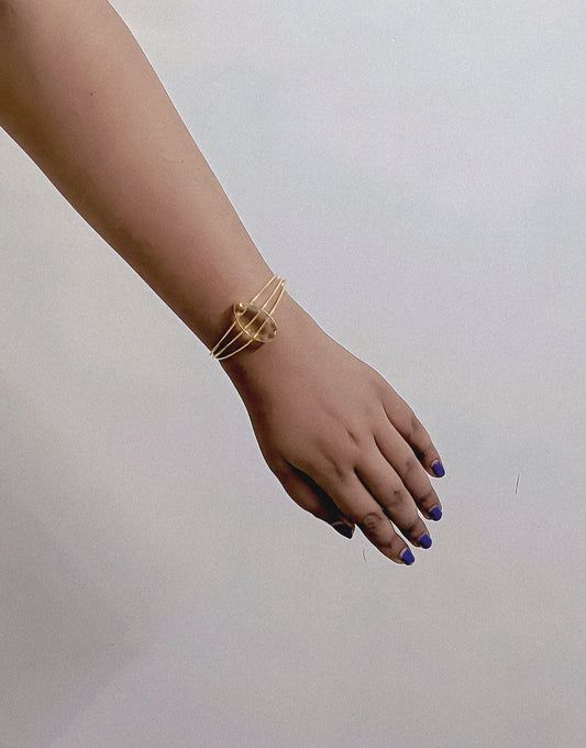 Crystal Glaze Hand Cuff Bracelet