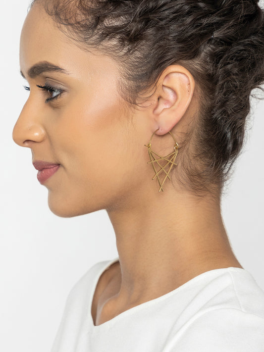 Crisscross Brass Earrings