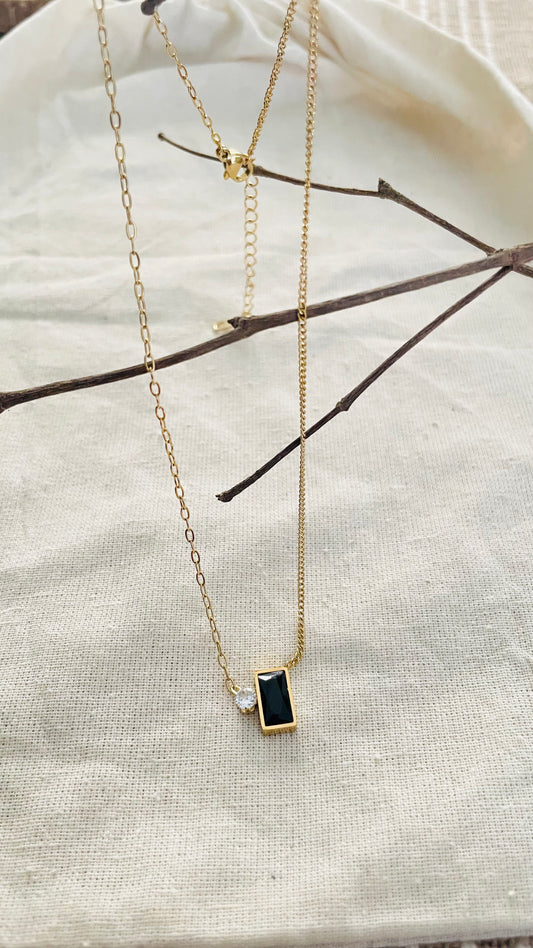 Elegant Black Stone Chain