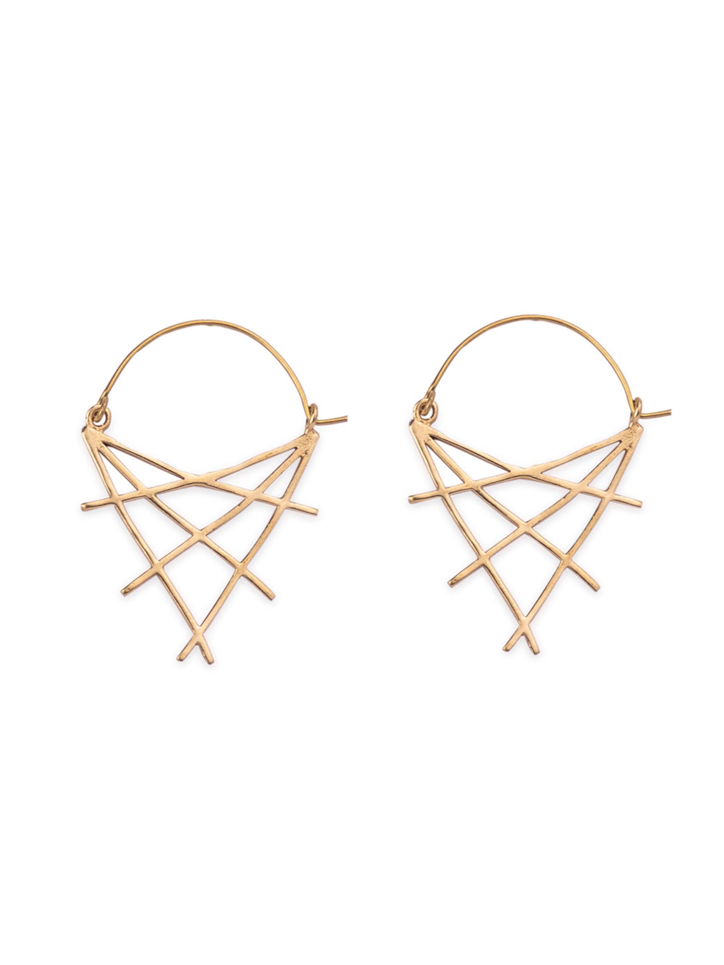 Crisscross Brass Earrings
