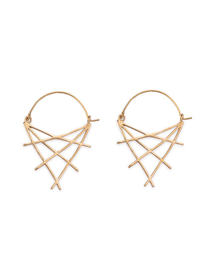Crisscross Brass Earrings