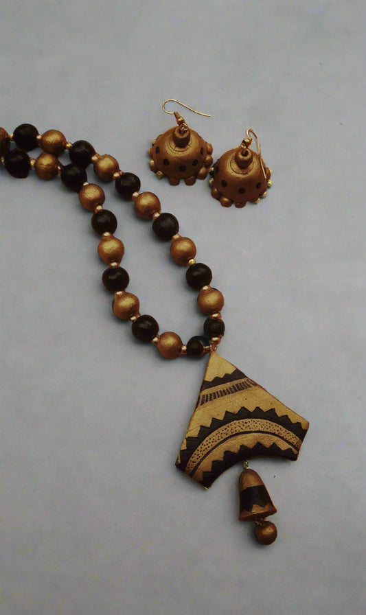 Triangle Terracotta Pendant Necklace