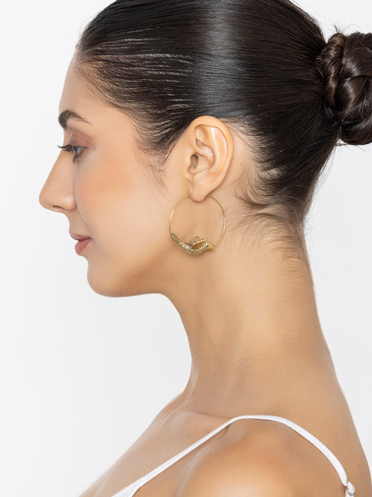 Bird Brass Hoops