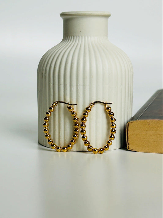 Golden Bead Hoops