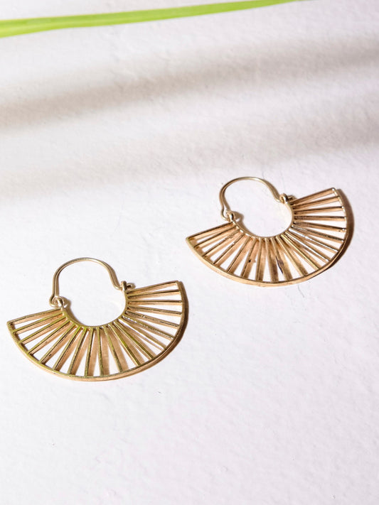 Crescent Dreams Brass Earrings
