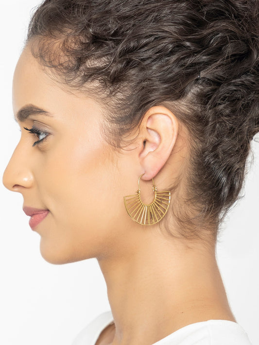 Crescent Dreams Brass Earrings