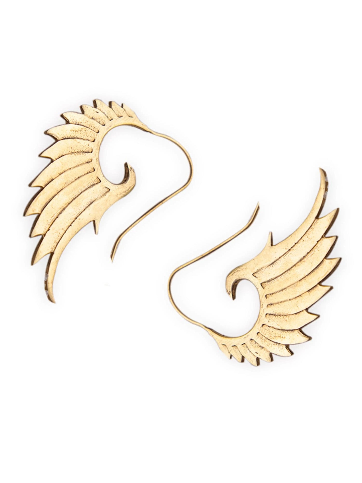 Contemporary Wing Brass Earrings