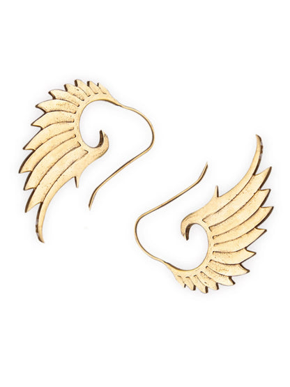 Contemporary Wing Brass Earrings
