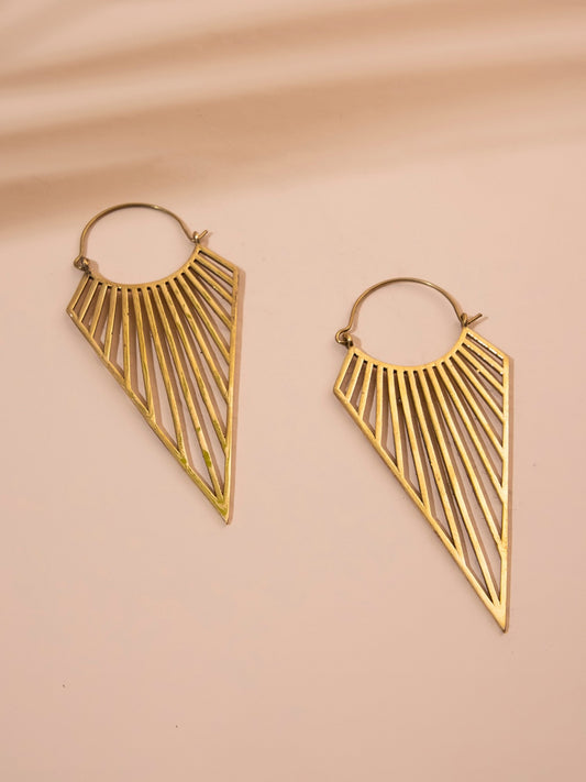 Abstract Brass Earrings