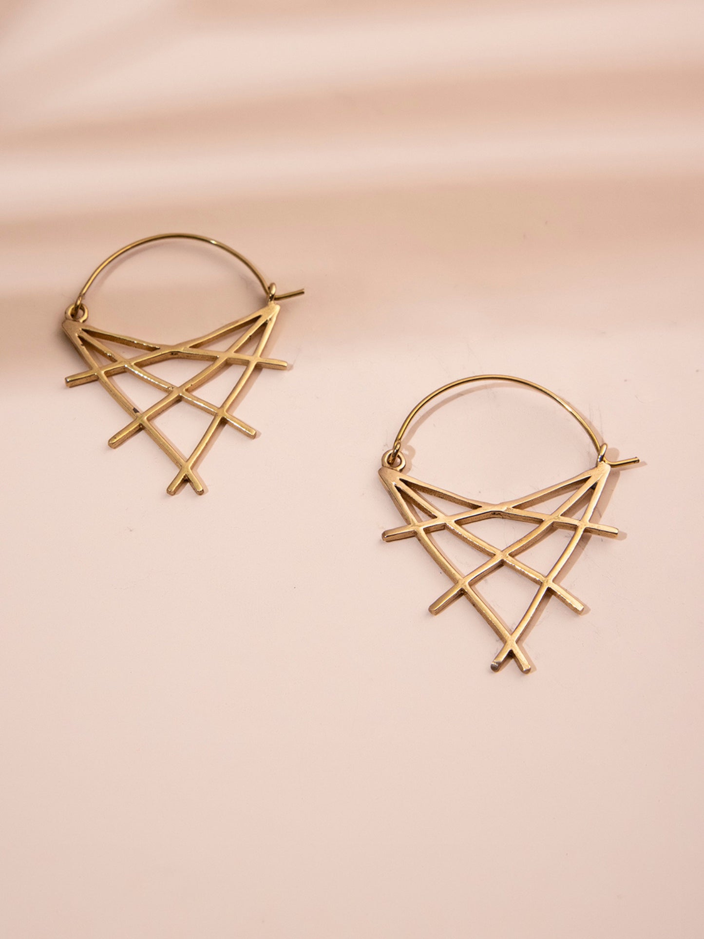 Crisscross Brass Earrings