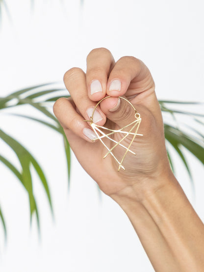 Crisscross Brass Earrings