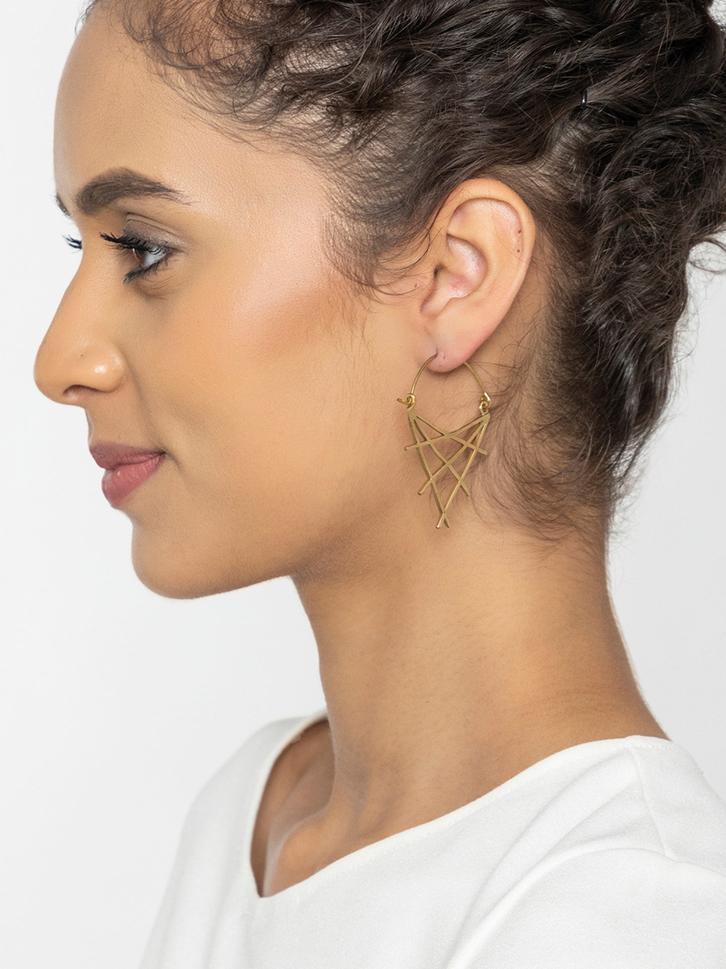 Crisscross Brass Earrings