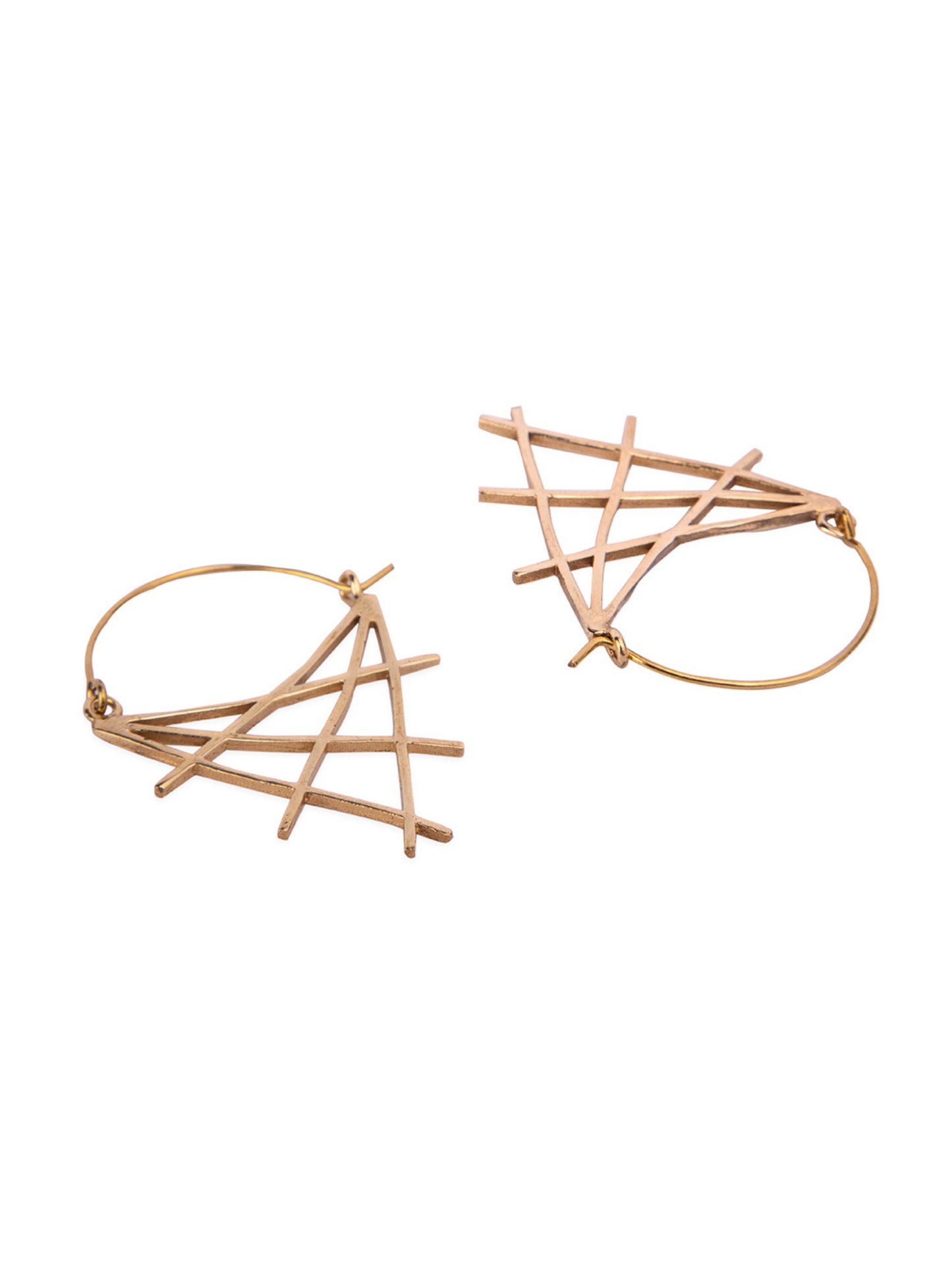 Crisscross Brass Earrings
