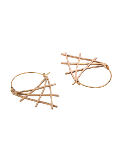 Crisscross Brass Earrings