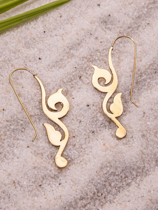 Swirly Brass Earrings