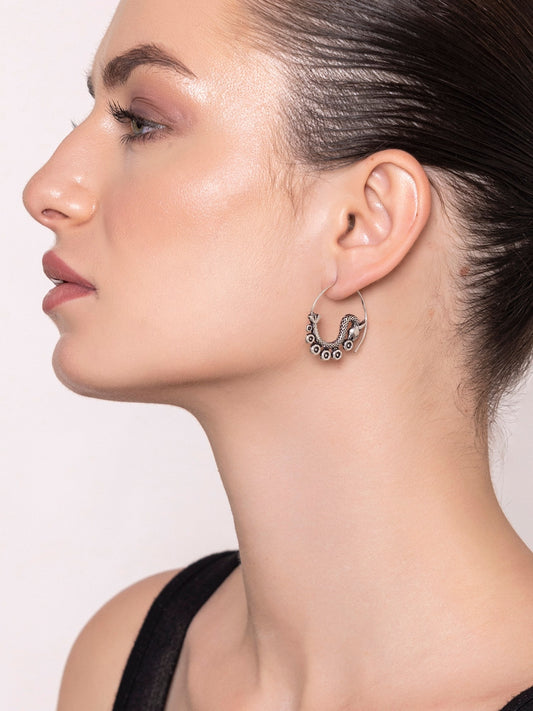 Mystic Dragon Oxidised Earrings