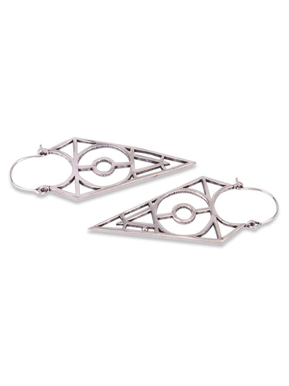 Sharp Triangle Oxidized Earrings
