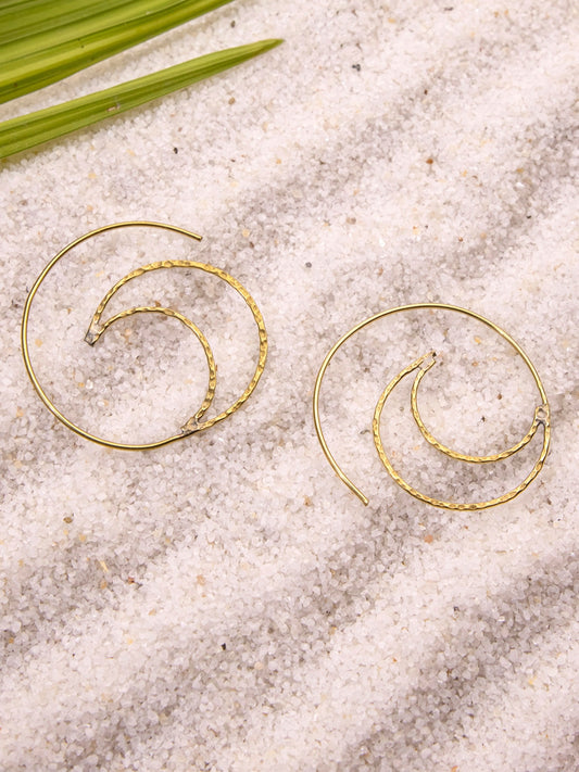 Crescent Moon Brass Earrings