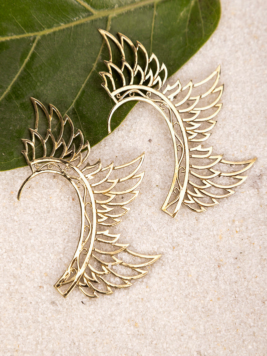 Winged Brass Earrings