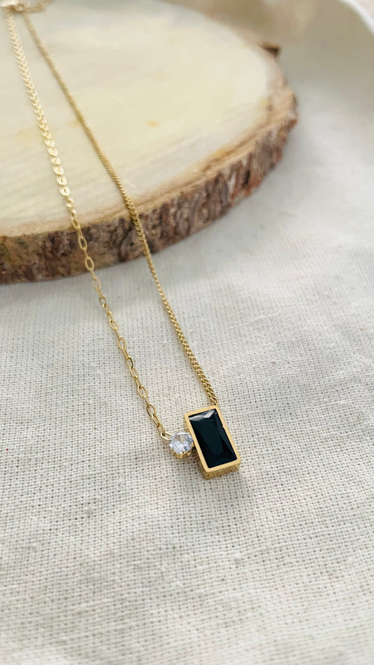 Elegant Black Stone Chain