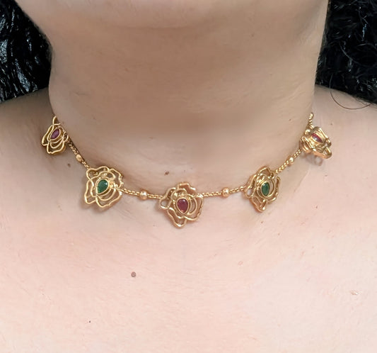 Heritage Floral Choker with Studs