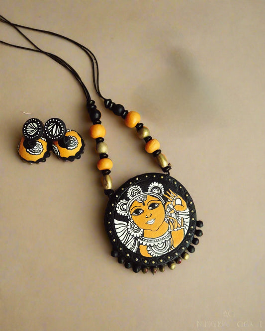Kerala Mural Face Pendant
