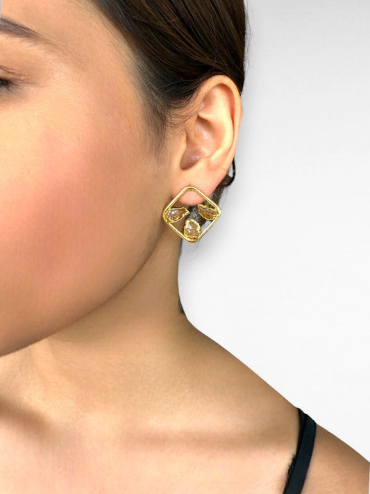 Sunlit Square Earrings