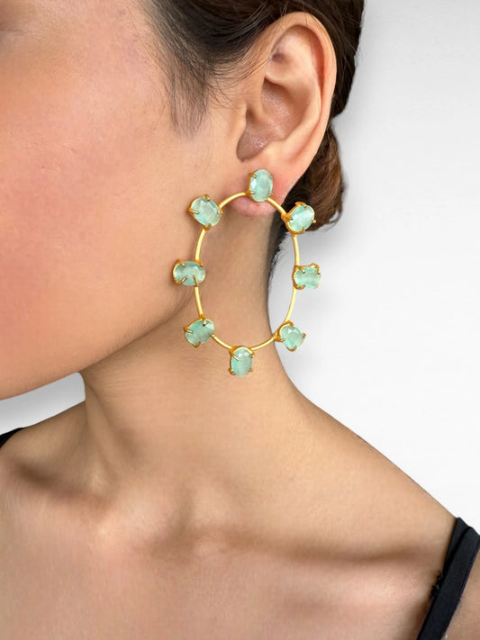 Golden Minty Hoops