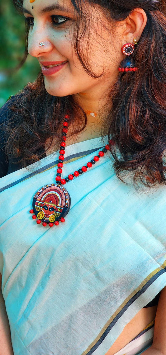 Terracotta Theyyam Pendant