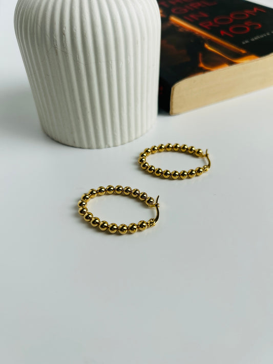 Golden Bead Hoops