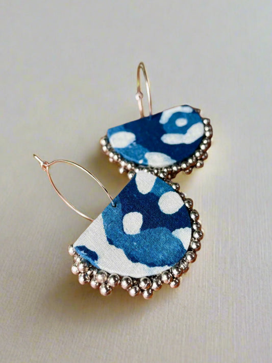 Indigo Half Moon Hoops