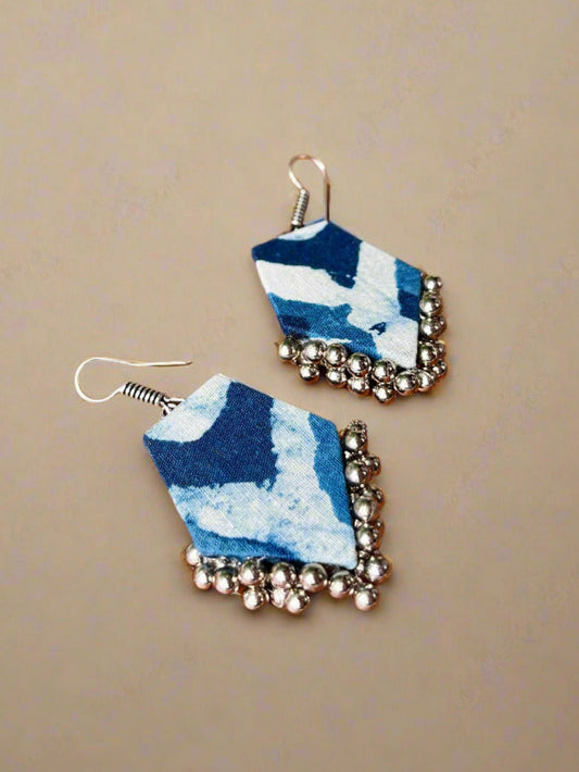 Indigo Cotton Dangler Earrings