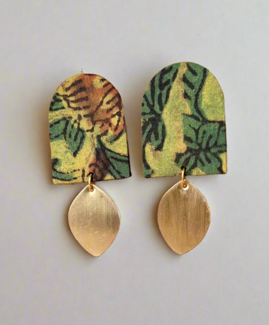 Cotton and Brass Earrings