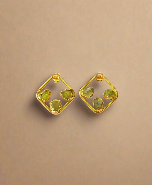 Sage Square Earrings